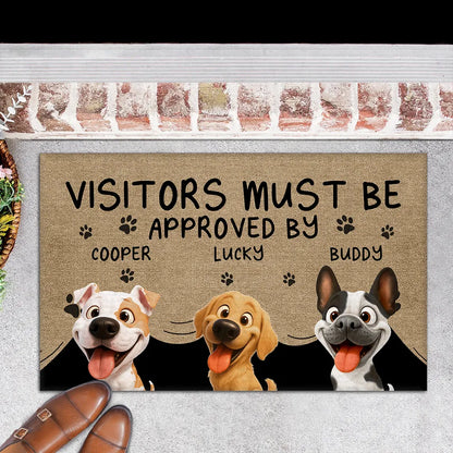 Approved By Dog & Cat Cartoon Version 2 - Personalized Custom Doormat for Pet Lover