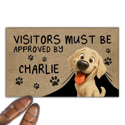 Approved By Dog & Cat Cartoon Version 2 - Personalized Custom Doormat for Pet Lover
