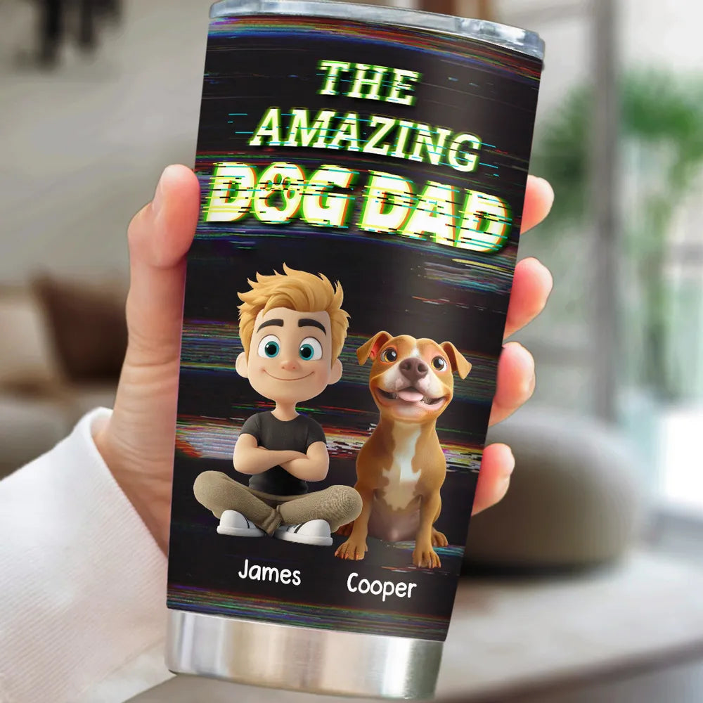 This Is Our Awesome Pet Dad - Personalized Custom 20oz Tumbler, Father Day Gift for Dog Dad Cat Dad