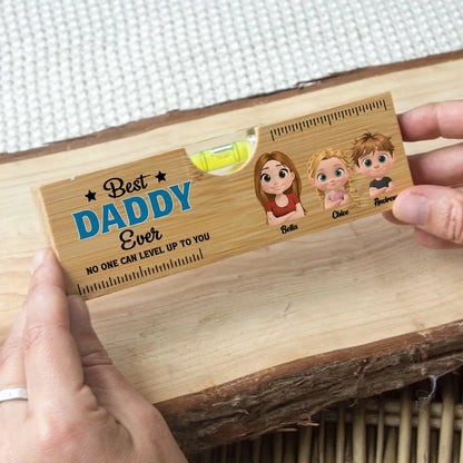No One Measures Up To You - Personalized Custom Wooden Spirit Level Bottle Opener, Gift for Dad, Grandpa, Husband