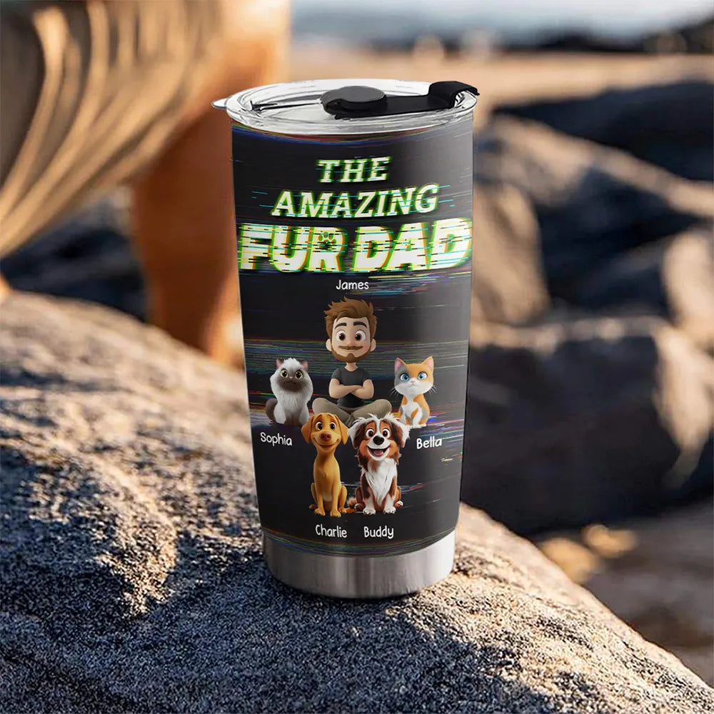 This Is Our Awesome Pet Dad - Personalized Custom 20oz Tumbler, Father Day Gift for Dog Dad Cat Dad