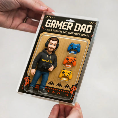 Gamer Dad 3D Effect Acrylic Plaque, Personalized Cooler Dad Block Plaque - Father's Day Birthday Gift For Husband Dad Grandpa