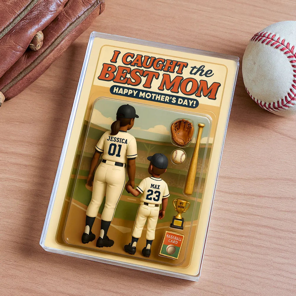 We Caught the Best Baseball Mom Personalized Acrylic Block Plaque - Gift for Mom, Gift for Grandma, Gift for Wife