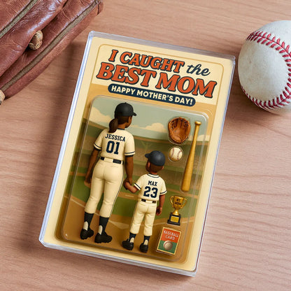 We Caught the Best Baseball Mom Personalized Acrylic Block Plaque - Gift for Mom, Gift for Grandma, Gift for Wife