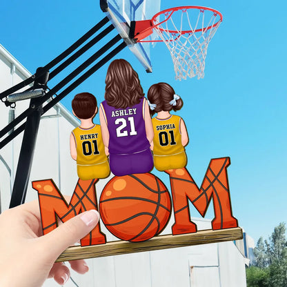Sports Mom And Kids - Personalized 2-Layered Wooden Plaque - Gift for Mom, Gift for Grandma, Gift for Wife