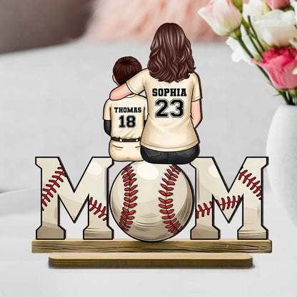 Sports Mom And Kids - Personalized 2-Layered Wooden Plaque - Gift for Mom, Gift for Grandma, Gift for Wife