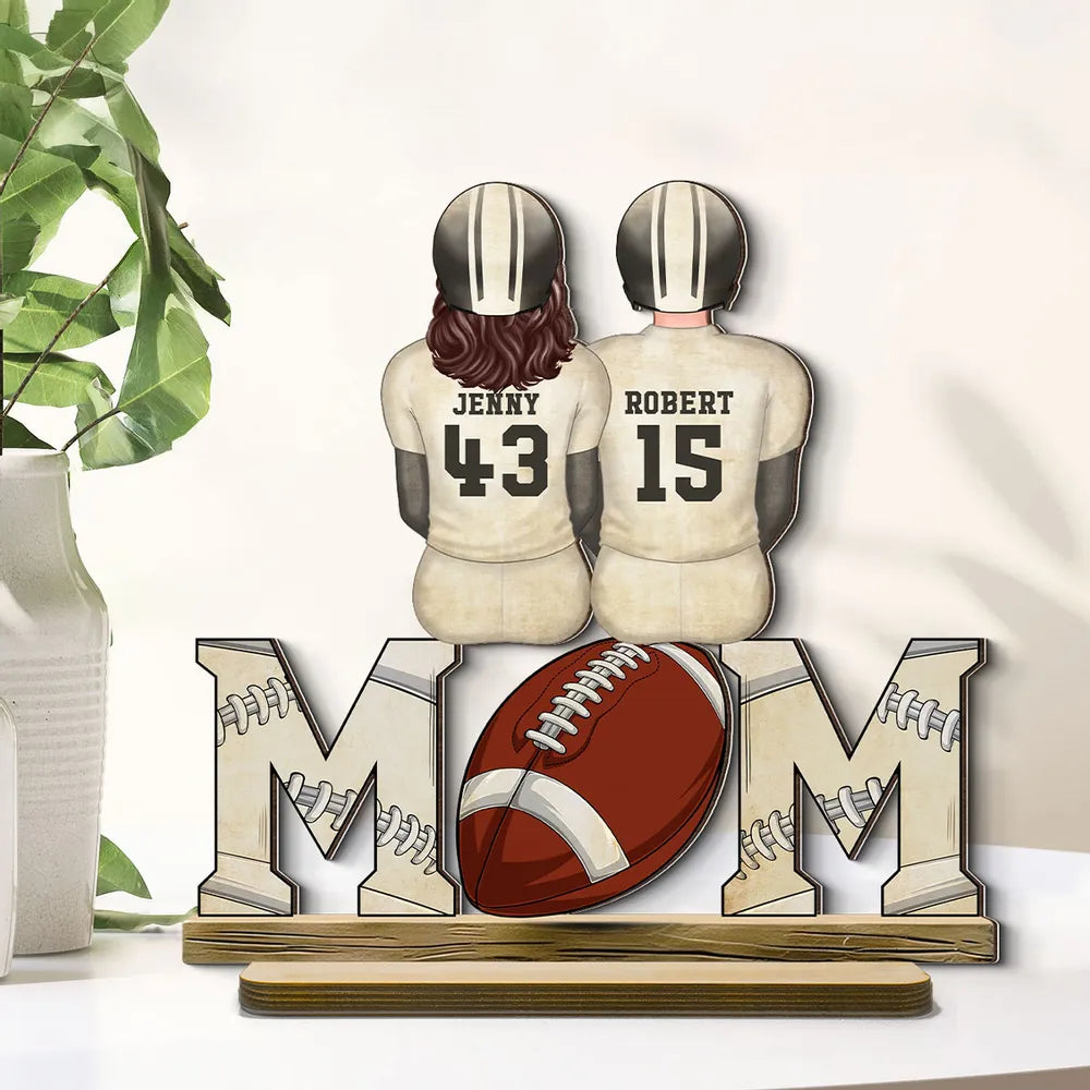 Sports Mom And Kids - Personalized 2-Layered Wooden Plaque - Gift for Mom, Gift for Grandma, Gift for Wife