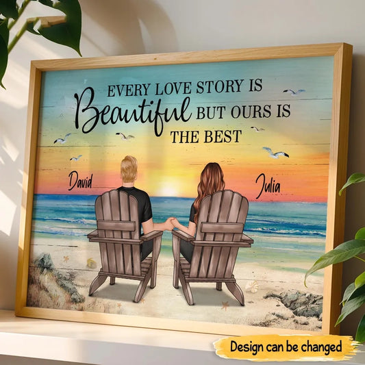 Eternal Love You & Me We Got This Beach Landscape Retro Vintage - Personalized Canvas & Poster - Gift For Couple, For Him, For Her, Heartfelt Anniversary Gift, Wedding Gift, Birthday Gift