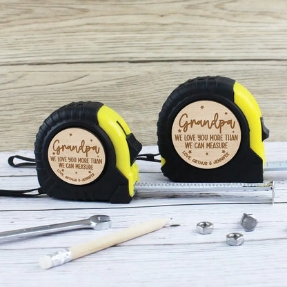 Dad I Love You More Than I Can Measure - Personalized Custom Tape Measure, Father's Day Birthday Gift for Dad, Grandpa