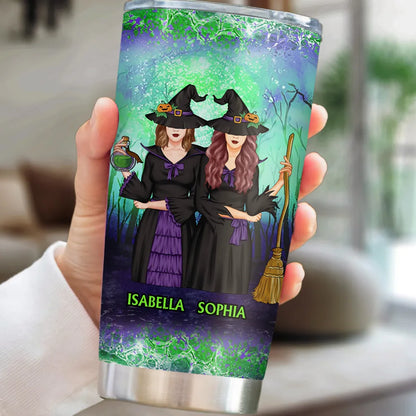 Besties Witch Personalized Tumbler - Custom Halloween Gift