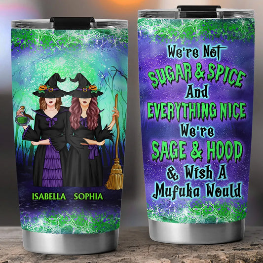 Besties Witch Personalized Tumbler - Custom Halloween Gift