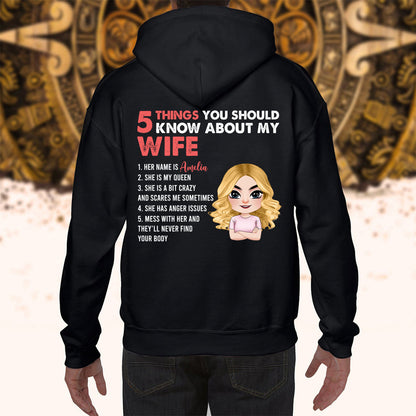 5 Things About My Wife, My Queen - Personalized T-shirt, Sweatshirt, Hoodie For Husband, Valentine Anniversary Gift for Him