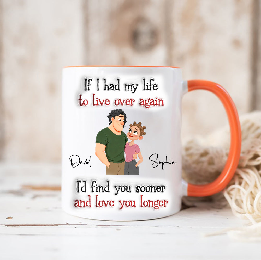 Love You So Much - Personalized Custom 3D Inflated Effect Accent Mug, Anniversary Valentine Gift for Wife & Husband, Old Couple Coffee Mug