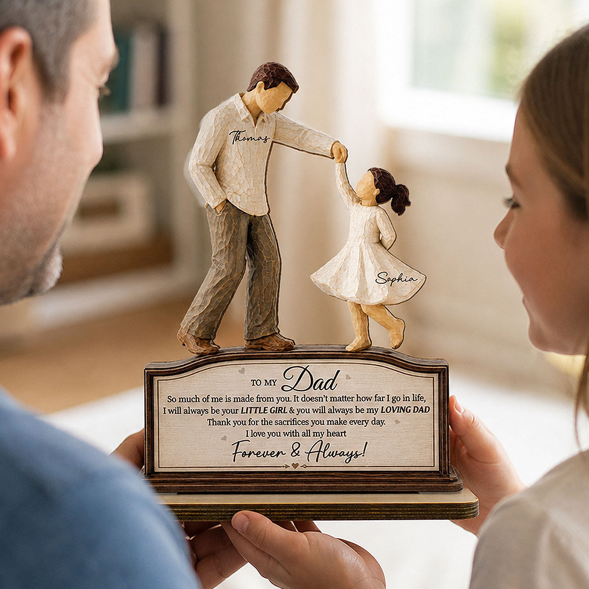 Will Always Be Your Little Girl Father & Daughter Dancing - Personalized 2-Layered Wooden Plaque - Sentimental Father's Day Gift From Daughter