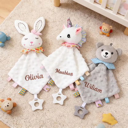 Personalized Baby Animal Comforter with Name
