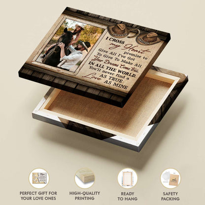 Cowboy Hat Personalized Canvas Gifts For Couple Love Horse Wall Art Decor