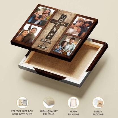 God Gave Me You – Custom Photo Rustic Wood Collage Personalized Gifts For Couple