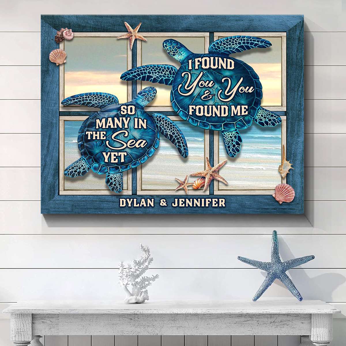So Many in The Sea – Personalized Gifts For Couple Sea Turtle Beach House Canvas Wall Art