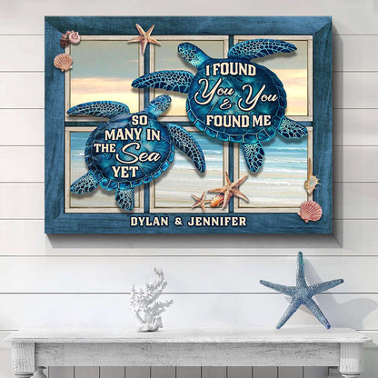 So Many in The Sea – Personalized Gifts For Couple Sea Turtle Beach House Canvas Wall Art