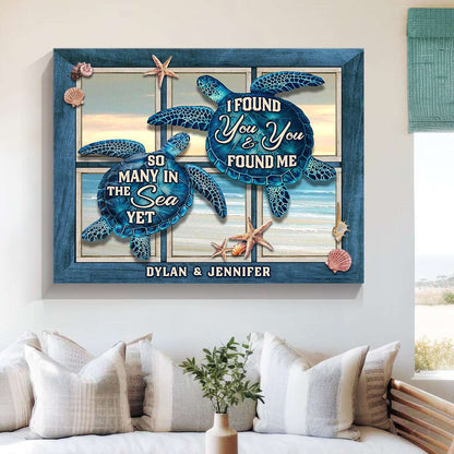 So Many in The Sea – Personalized Gifts For Couple Sea Turtle Beach House Canvas Wall Art