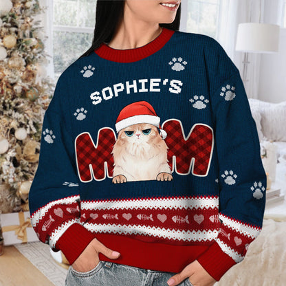 We're Cat Parents Ugly Sweater - Personalized Custom Unisex Ugly Christmas Sweatshirt,  All-Over-Print Sweatshirt - Gift For Cat Lovers, Pet Lovers, Christmas Gift