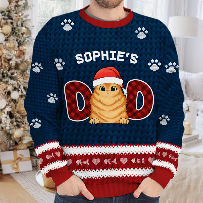 We're Cat Parents Ugly Sweater - Personalized Custom Unisex Ugly Christmas Sweatshirt,  All-Over-Print Sweatshirt - Gift For Cat Lovers, Pet Lovers, Christmas Gift