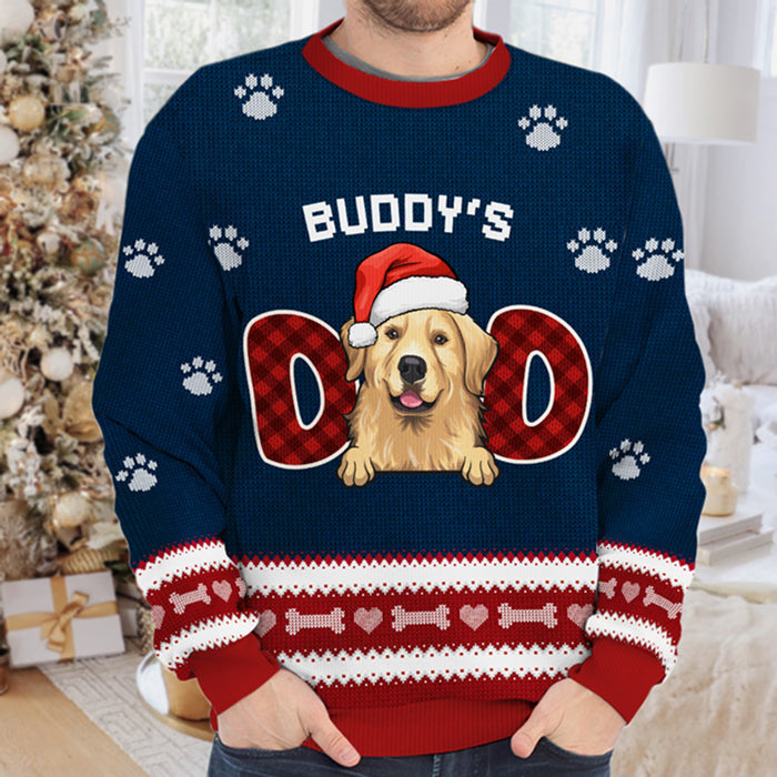 We're Dog Parents Ugly Sweater - Personalized Custom Unisex Ugly Christmas Sweatshirt, All-Over-Print Sweatshirt - Gift For Dog Lovers, Pet Lovers, Christmas Gift