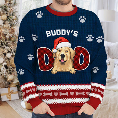 We're Dog Parents Ugly Sweater - Personalized Custom Unisex Ugly Christmas Sweatshirt, All-Over-Print Sweatshirt - Gift For Dog Lovers, Pet Lovers, Christmas Gift
