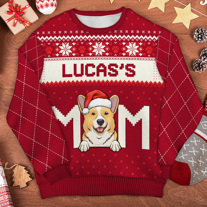 I'm A Dog Mom Ugly Sweater - Personalized Custom Unisex Ugly Christmas Sweatshirt, All-Over-Print Sweatshirt - Gift For Dog Lovers, Pet Lovers, Christmas Gift