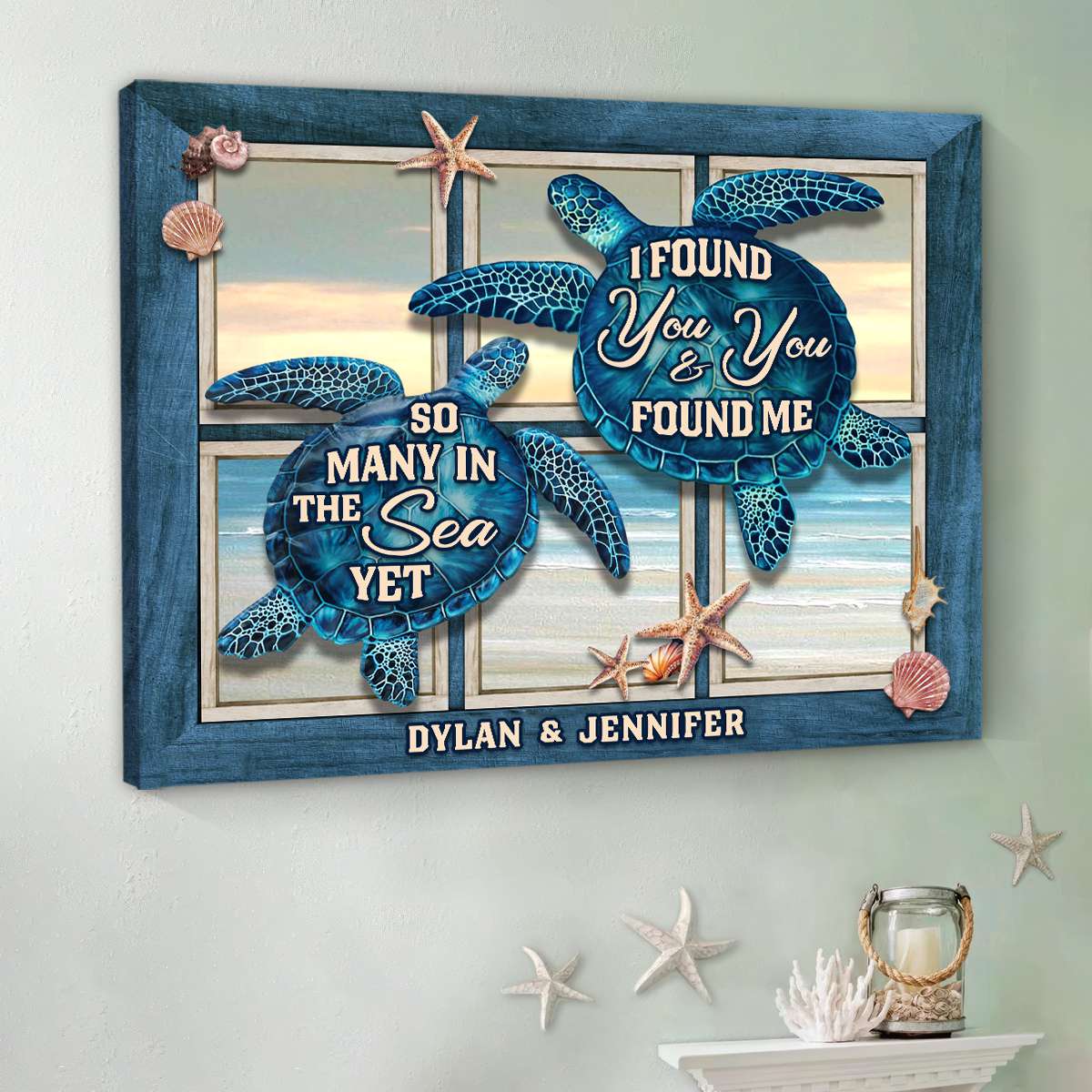 So Many in The Sea – Personalized Gifts For Couple Sea Turtle Beach House Canvas Wall Art