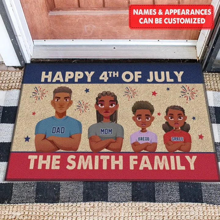 Personalized Custom Doormat - 4th Of July, Welcoming Gift For Family - Happy 4th Of July