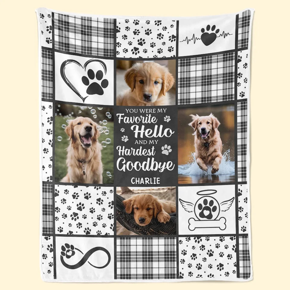Custom Photo You Were My Sweetest Hello And Hardest Goodbye - Memorial Personalized Custom Blanket - Sympathy Gift For Pet Owners, Pet Lovers