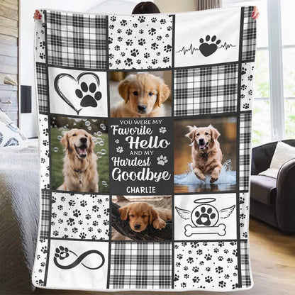 Custom Photo You Were My Sweetest Hello And Hardest Goodbye - Memorial Personalized Custom Blanket - Sympathy Gift For Pet Owners, Pet Lovers