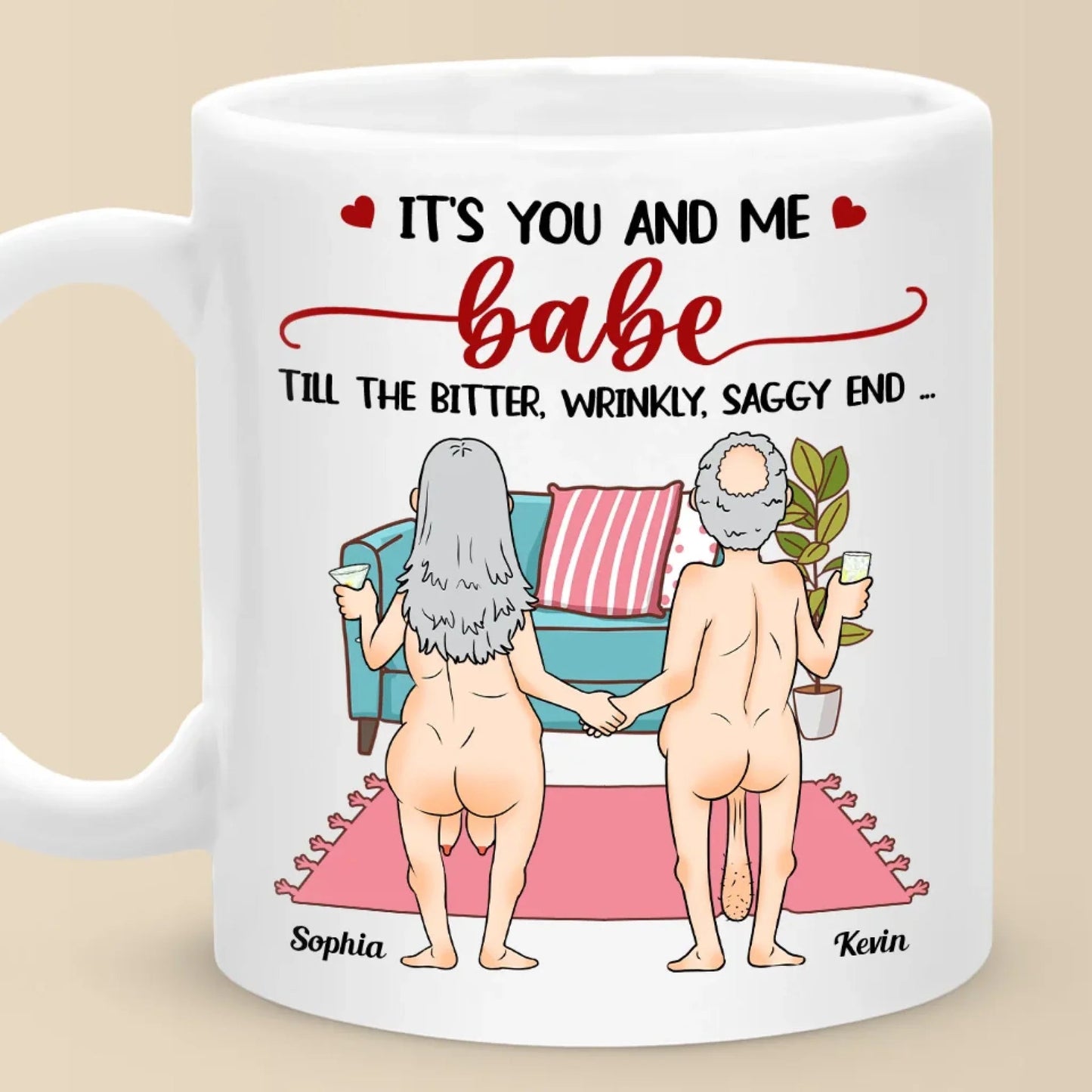It's You And Me, Babe - Couple Personalized Custom Ceramic Mug - Gift For Husband Wife, Anniversary