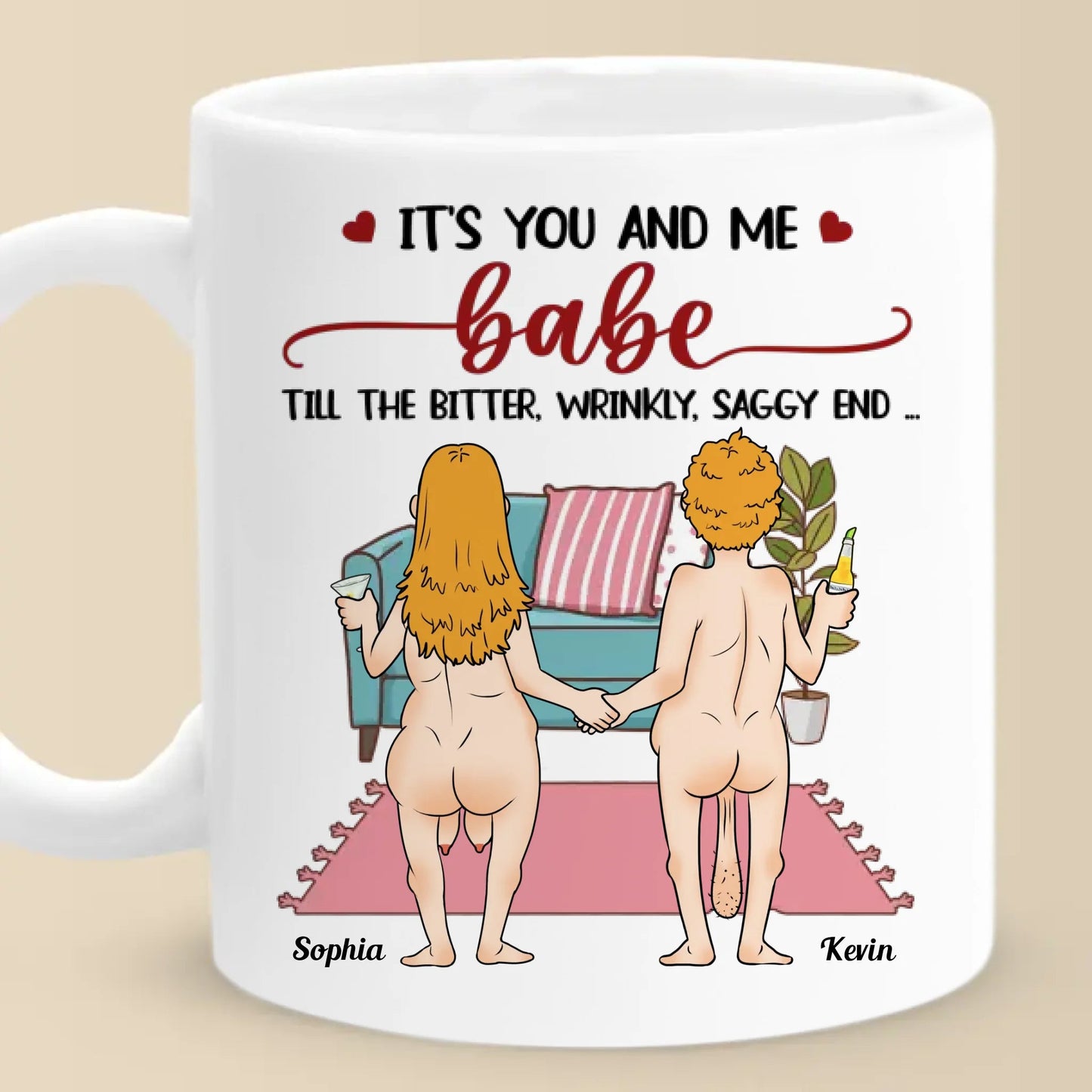 It's You And Me, Babe - Couple Personalized Custom Ceramic Mug - Gift For Husband Wife, Anniversary