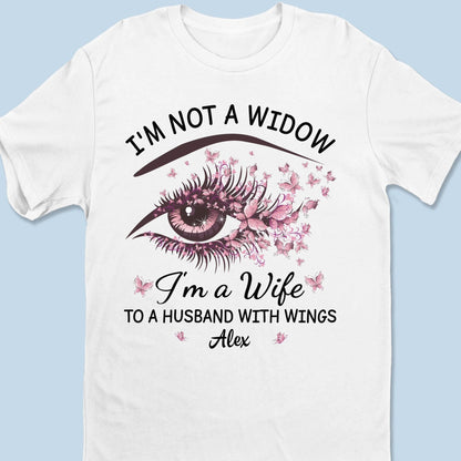 I'm A Wife To A Husband With Wings - Memorial Personalized Custom Unisex T-shirt, Sweatshirt, Hoodie - Sympathy Gift For Family Members