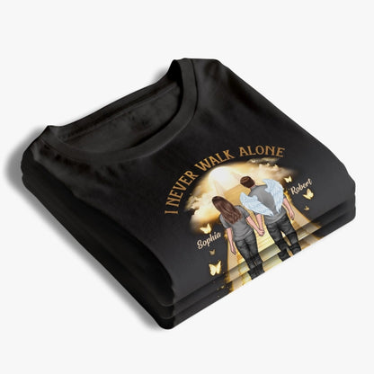 Custom Unisex T-shirt, Sweatshirt, Hoodie - Personalized Memorial Sympathy Gifts For Loss Of Husband, Wife - His Wings Guide My Steps