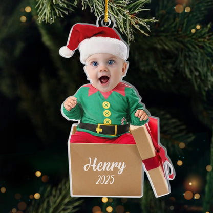 Custom Photo All I Want For Christmas Is My Baby - Family Personalized Custom Ornament - Acrylic Custom Shaped - Christmas Gift For Baby Kids, Newborn Baby, First Christmas