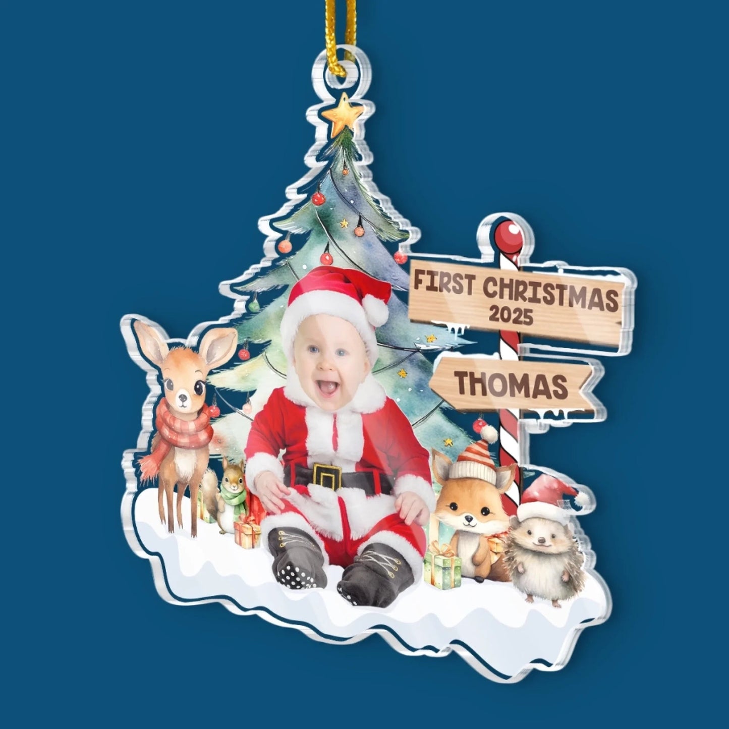 Custom Photo Under The Mistletoe With My Little Bundle Of Joy - Family Personalized Custom Ornament - Acrylic Custom Shaped - Christmas Gift For Baby Kids, Newborn Baby, First Christmas