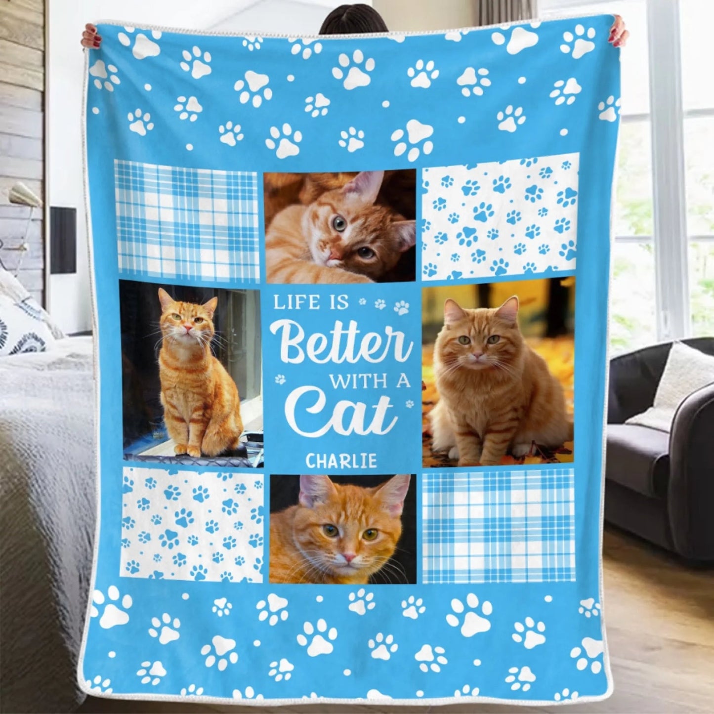 Custom Photo Blanket - Personalized Christmas Memorial Sympathy Gifts For Dogs, Cats - You Were My Favorite Hello And My Hardest Goodbye, Made in USA