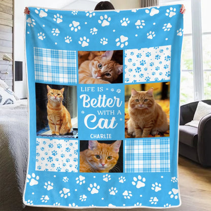 Custom Photo Blanket - Personalized Christmas Memorial Sympathy Gifts For Dogs, Cats - You Were My Favorite Hello And My Hardest Goodbye, Made in USA