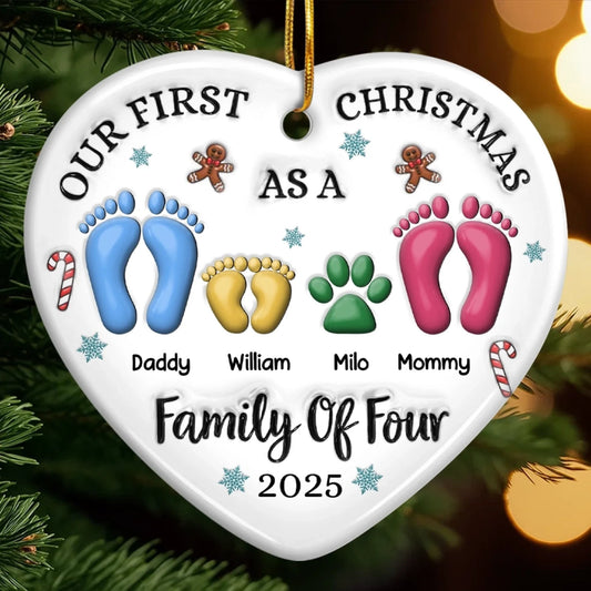 Custom Family Ceramic Ornament - Personalized Christmas Birthday Gifts For Mom, Dad, Kids - Together We Are Stronger