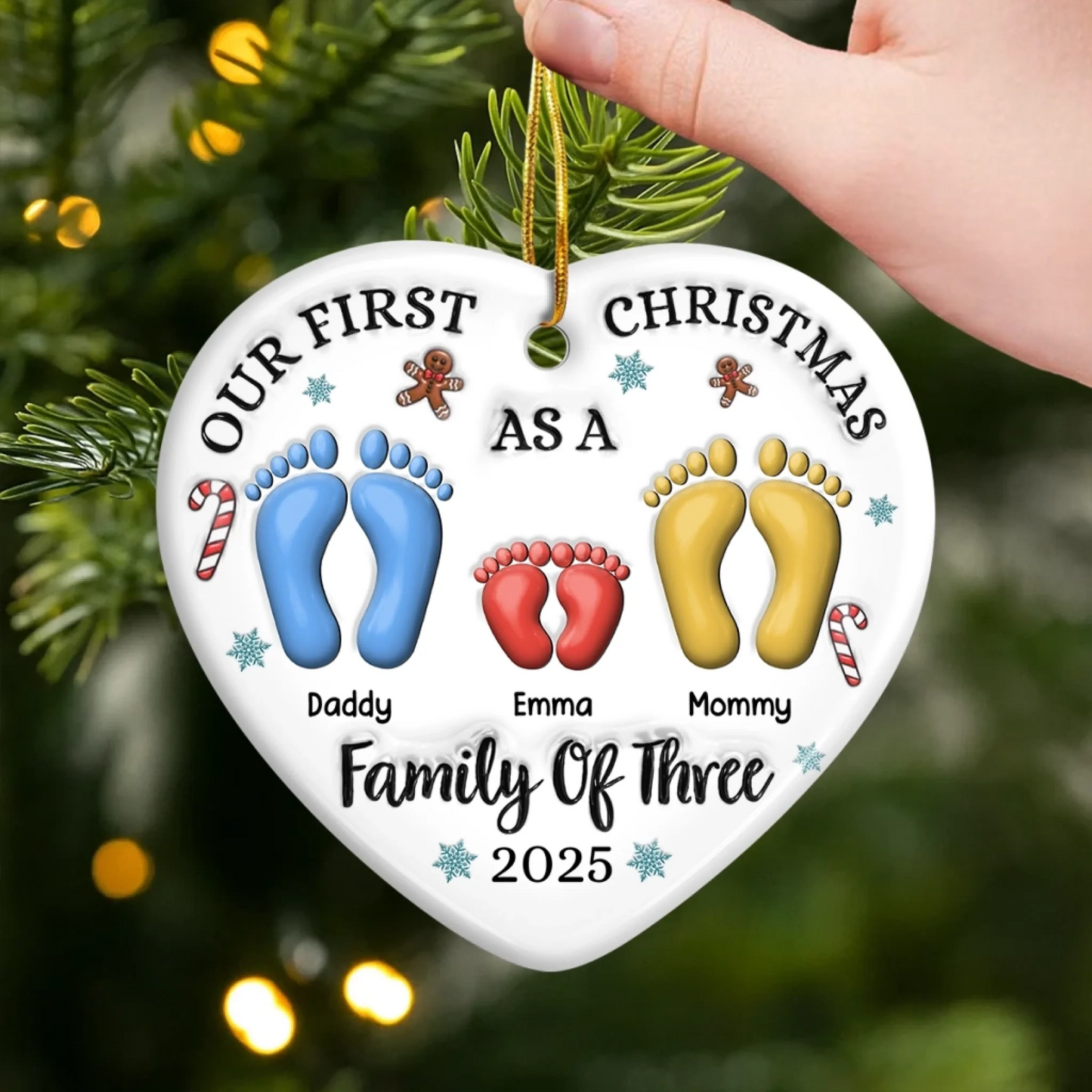 Custom Family Ceramic Ornament - Personalized Christmas Birthday Gifts For Mom, Dad, Kids - Together We Are Stronger