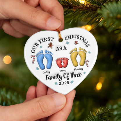 Custom Family Ceramic Ornament - Personalized Christmas Birthday Gifts For Mom, Dad, Kids - Together We Are Stronger