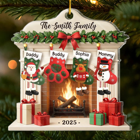 Custom Acrylic Ornament - Personalized Christmas Birthday Gifts For Mom, Dad, Brother, Sister, Kids - Christmas Glows Where Hearts Gather