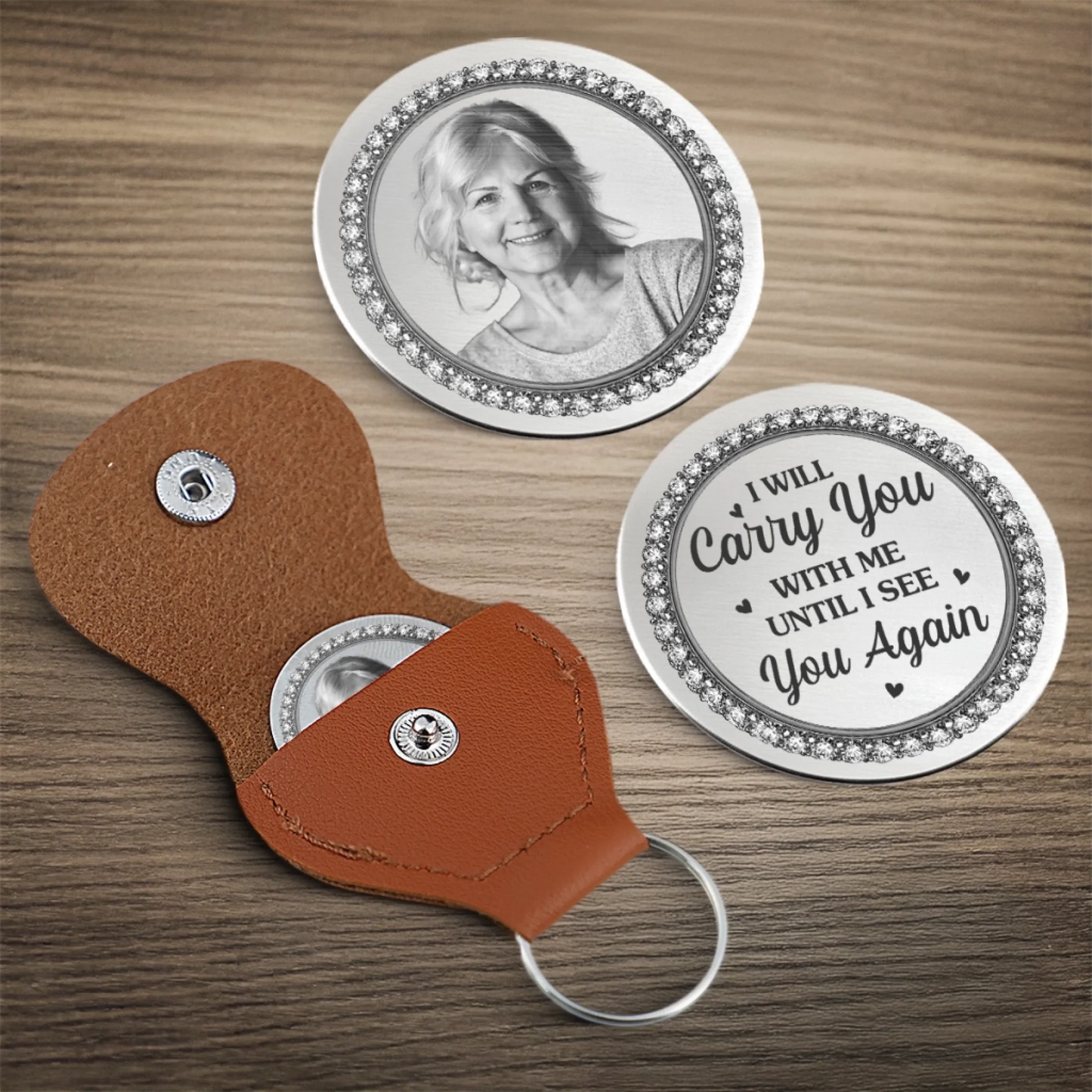 Custom Photo Pocket Hug - Personalized Memorial Sympathy Gifts For Loss Of Mom, Dad - Heaven Holds You Close