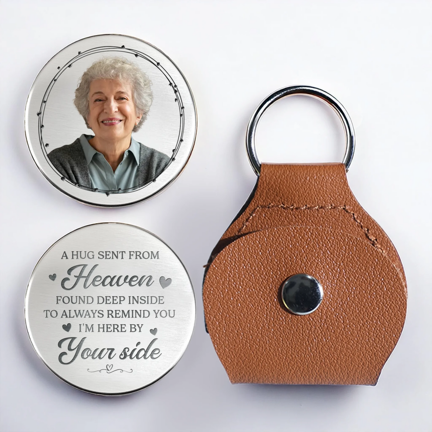 Custom Photo Pocket Hug - Personalized Memorial Sympathy Gifts For Loss Of Mom, Dad - A Beautiful Soul, Forever Cherished
