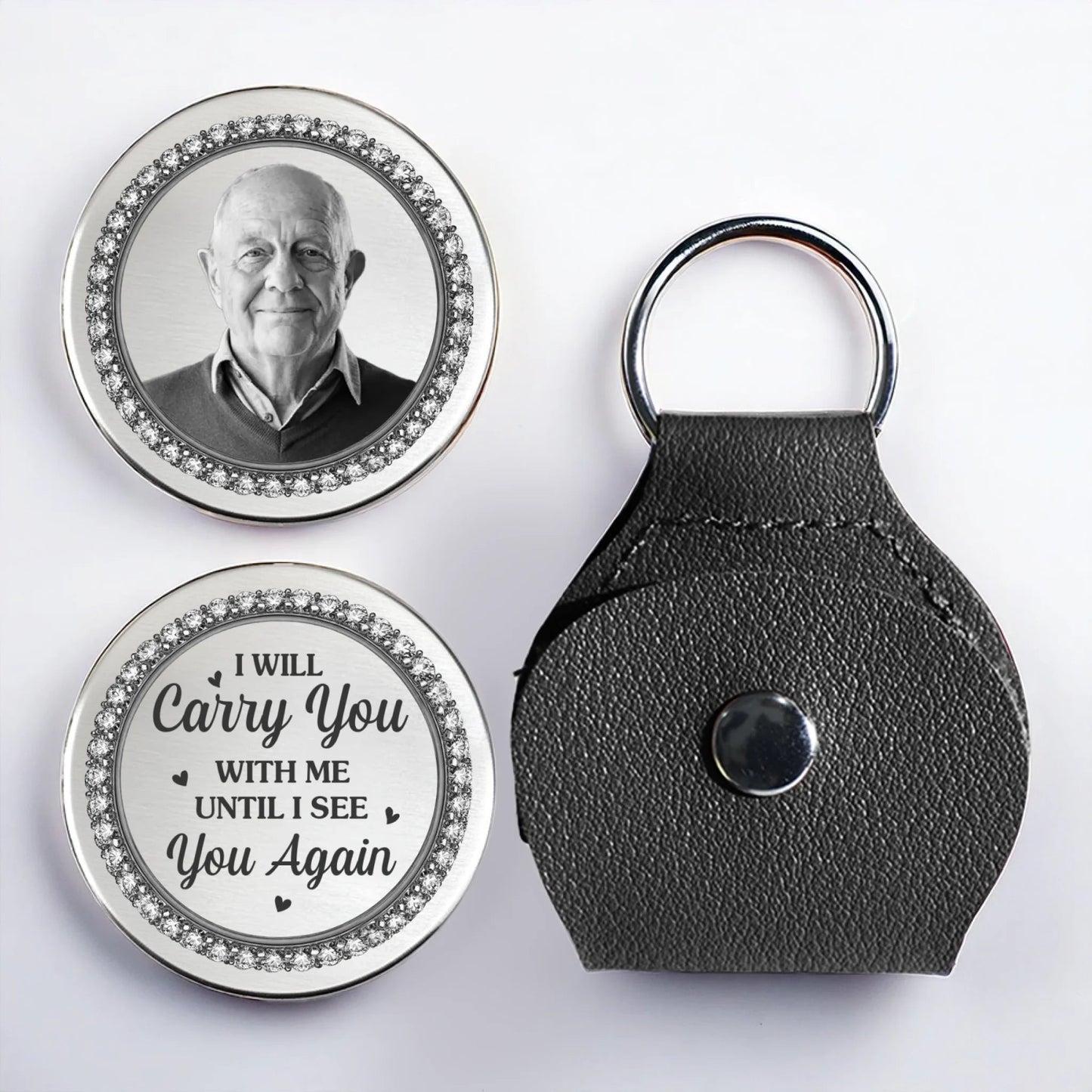 Custom Photo Pocket Hug - Personalized Memorial Sympathy Gifts For Loss Of Mom, Dad - Heaven Holds You Close