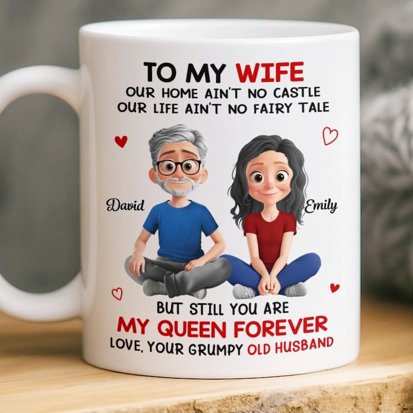 Custom Ceramic Mug - Personalized Anniversary Christmas Wedding Gifts For Husband And Wife, Him And Her - My Forever Starts And Ends With You