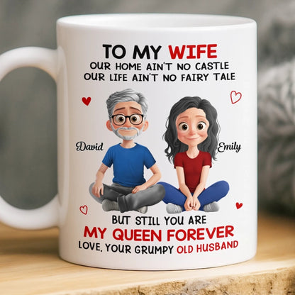 Custom Ceramic Mug - Personalized Anniversary Christmas Wedding Gifts For Husband And Wife, Him And Her - My Forever Starts And Ends With You
